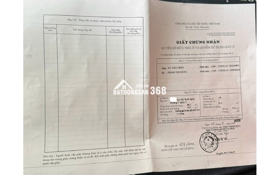 CĂN NHÀ MƠ ƯỚC 3 PN - 55M2 - NAM KỲ KHỞI NGHĨA - Q.3 - CHỈ 7.3 TỶ - SỔ HỒNG CHÍNH CHỦ